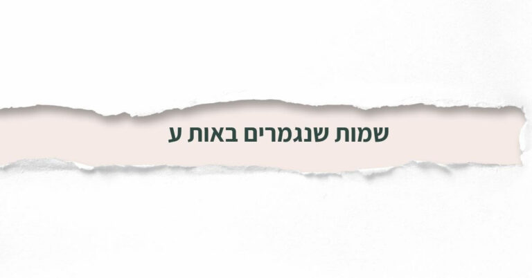 שמות שנגמרים באות ע