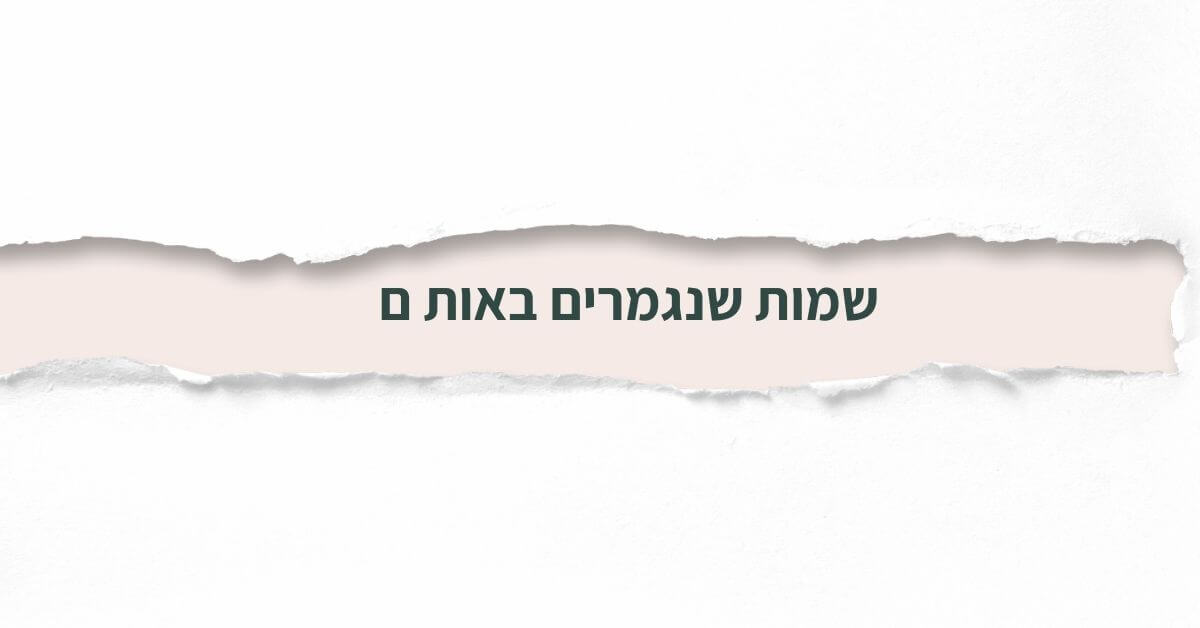 שמות שנגמרים באות ם